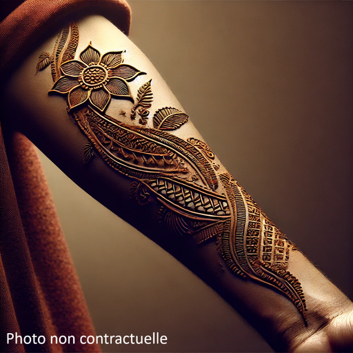 Séance de tatouage au henné L
